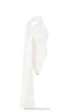 House of CB elegancki body satynowe w kolorze kości słoniowej - Image 7