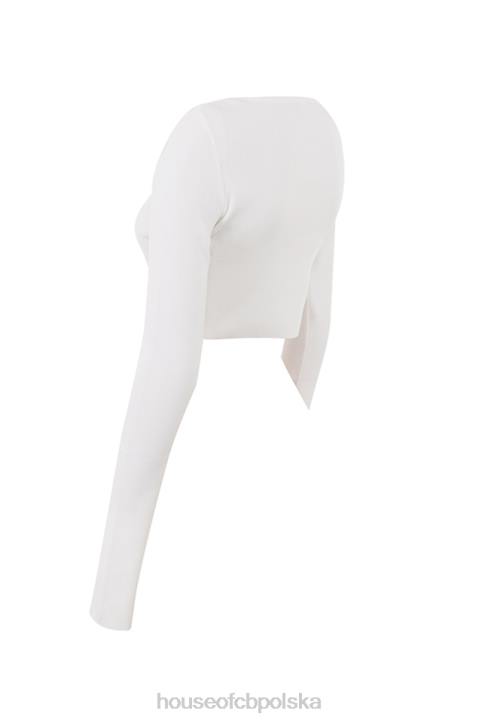 House of CB Elegancki Krótki Kardigan Eloise Kość Słoniowa Modna Odzież - Image 6