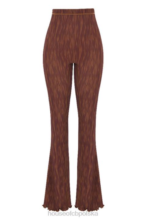 House of CB Erin Czekoladowe Spodnie z Siateczki Modne i Stylowe - Image 6