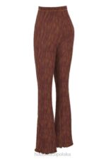 House of CB Erin Czekoladowe Spodnie z Siateczki Modne i Stylowe - Image 7