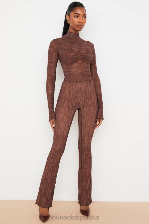 House of CB Erin Czekoladowe Spodnie z Siateczki Modne i Stylowe - Image 10