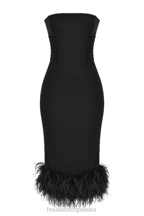 House of CB Fionula czarna sukienka gorsetowa bez ramiączek modna elegancka odzież - Image 12
