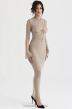 House of CB Giovanna Maxi Sukienka Kwiatowa z Koronką i Kamieniami - Image 13