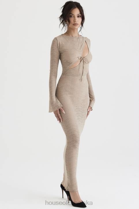House of CB Giovanna Maxi Sukienka Kwiatowa z Koronką i Kamieniami - Image 13
