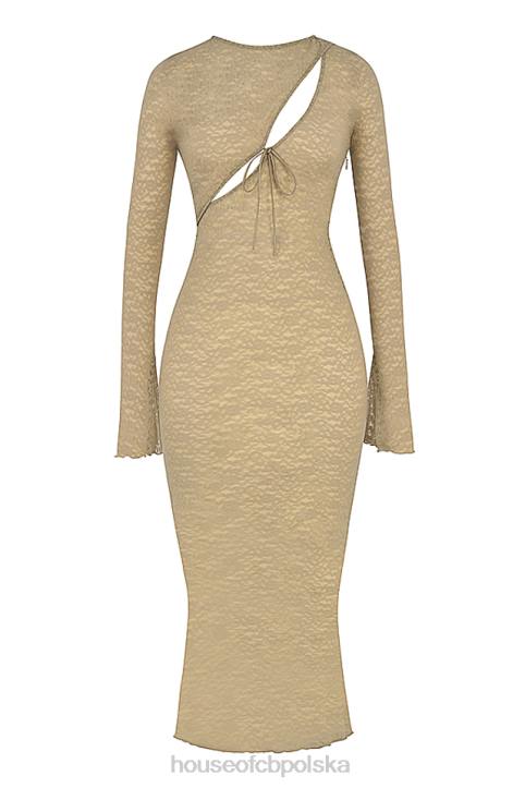 House of CB Giovanna Maxi Sukienka Kwiatowa z Koronką i Kamieniami - Image 7