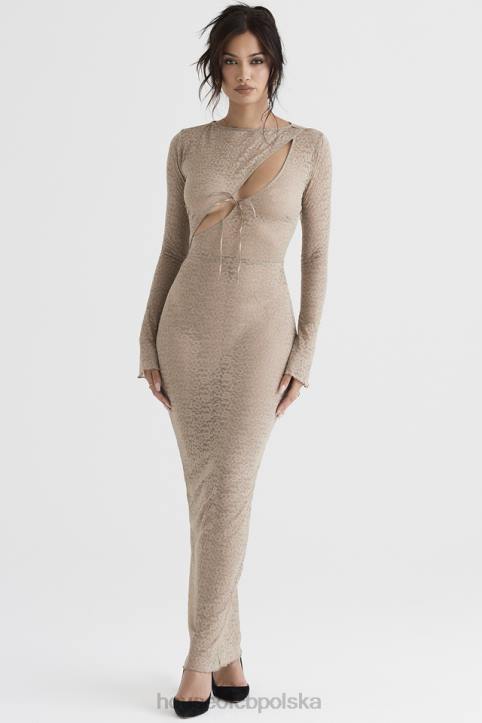 House of CB Giovanna Maxi Sukienka Kwiatowa z Koronką i Kamieniami - Image 10