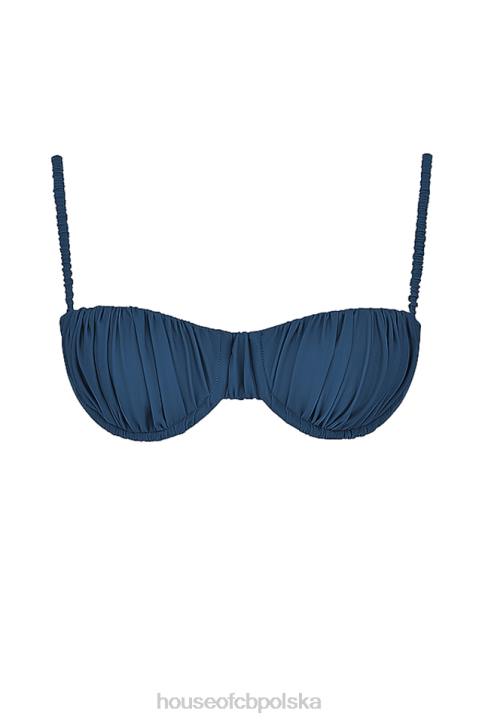 House of CB Góra bikini Marszczenia Głęboki Błękit Cassis Modny Strój Kąpielowy - Image 12