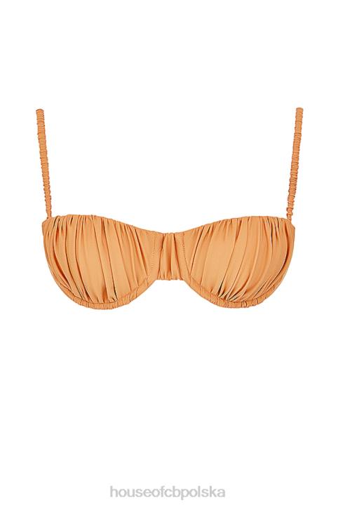House of CB Góra bikini marszczenia jasnopomarańczowa modna plażowa odzież - Image 12