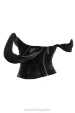 House of CB Gorset Angelica Czarne Aksamitne Drapowanie Elegancja - Image 8