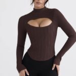 House of CB Gorset Georgina w kolorze kakao modna odzież na każdą okazję