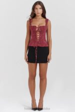 House of CB Gorset Kwiatowy Merlot Stylowa Odzież Damska - Image 7