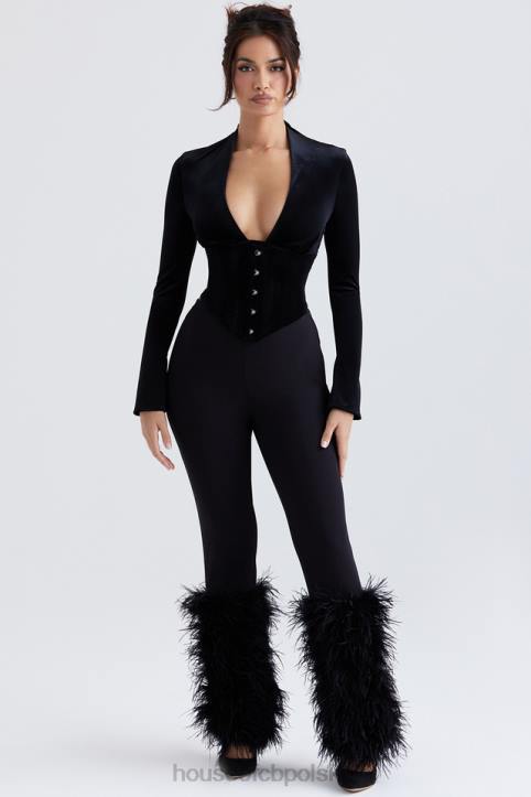 House of CB Gorset Leonora z Czarnego Aksamitu Modny Styl - Image 6