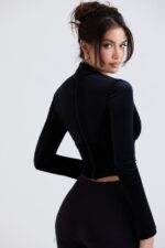 House of CB Gorset Leonora z Czarnego Aksamitu Modny Styl - Image 10