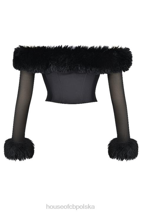 House of CB Gorset Merle z Czarnym Futerkiem Modny Styl - Image 3