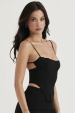 House of CB Gorset modelujący Sophia Czarne Body na Ramiączkach