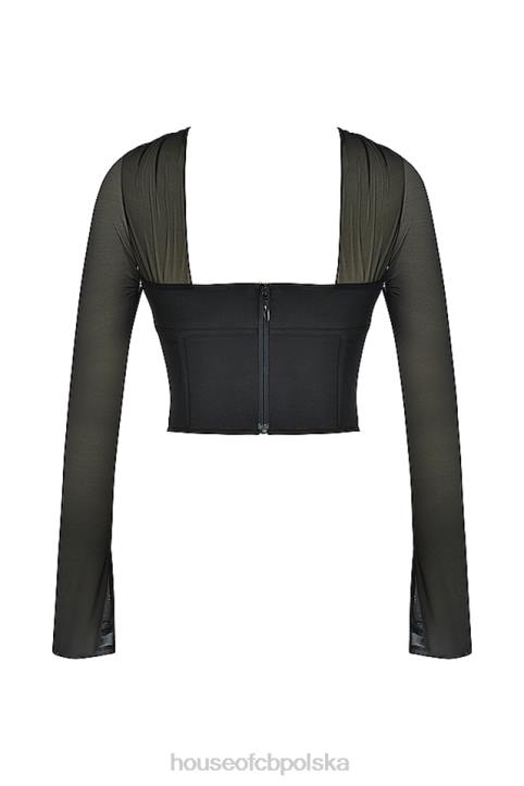 House of CB gorset strukturalny Mina czarny modny styl elegancki 4PND72 - Image 7