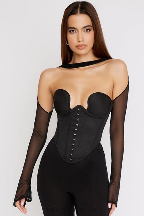House of CB gorset strukturalny Mina czarny modny styl elegancki 4PND72 - Image 1