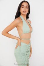 House of CB Gorsetowy top szałwiowy z dekoltem calypso modna odzież damska - Image 11