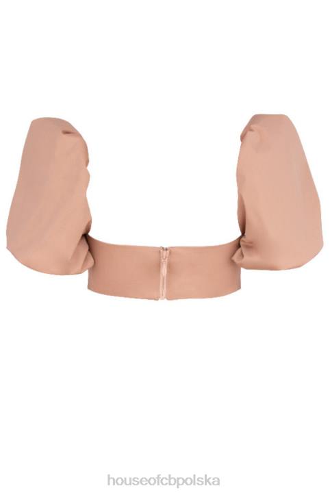 House of CB Hej bralet z bufiastymi rękawami w kolorze wielbłądzim - Image 7