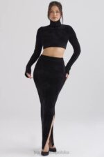 House of CB Krótki top czarny szenil suri stylowy i modny - Image 7