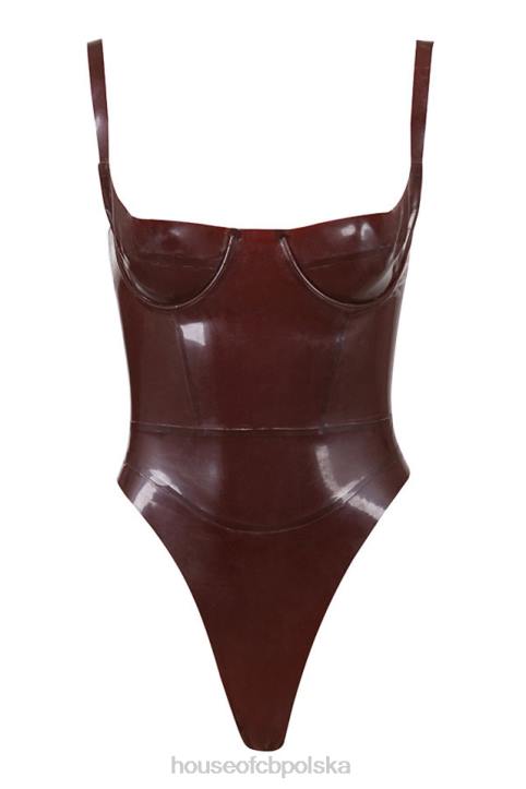 House of CB Lateksowe body gorset Tia Raisin stylowa odzież damska - Image 8