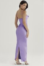 House of CB Lawendowa Gorsetowa Sukienka Maxi Stylowa Elegancja - Image 12