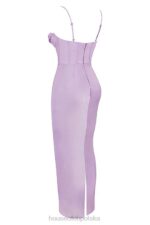 House of CB Lawendowa Gorsetowa Sukienka Maxi Stylowa Elegancja - Image 6