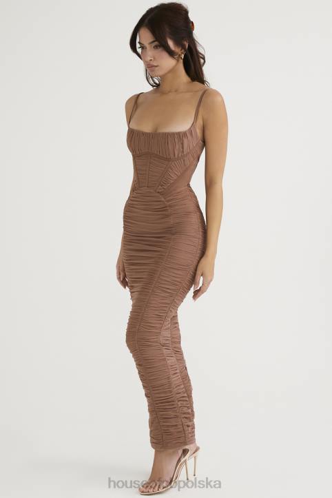 House of CB Lilian maxi sukienka gorsetowa w odcieniu mocha - Image 8