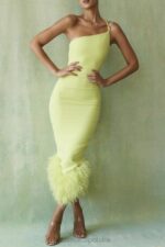 House of CB Limonkowa Midi Sukienka Alessia Stylowa Moda - Image 2