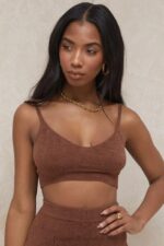 House of CB Lorna Czekoladowy Puszysty Dzianinowy Top Modny Styl - Image 18