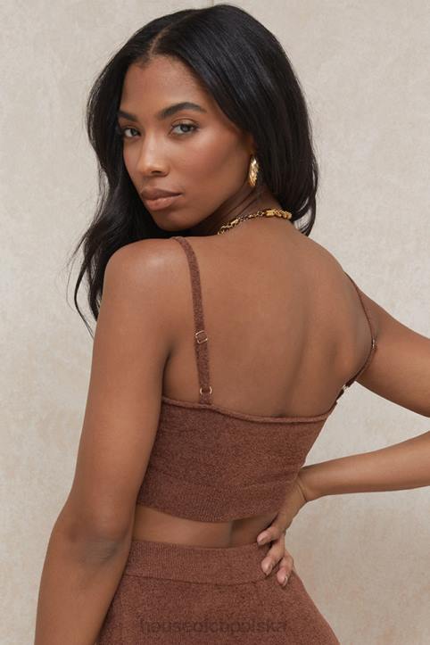 House of CB Lorna Czekoladowy Puszysty Dzianinowy Top Modny Styl - Image 3