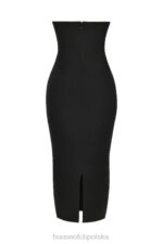 House of CB Lucia czarna gorsetowa sukienka maxi bez ramiączek na każdą okazję - Image 4