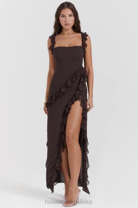 house_of_cb_maxi_sukienka_falbana_espresso_stylowa_moda.jpg House of CB Maxi Sukienka Falbana Espresso Stylowa Moda - Image 1