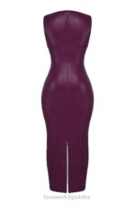 House of CB Maxi Sukienka Merlot Skóra Wegańska Trendy - Image 5