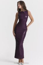House of CB Maxi Sukienka Merlot Skóra Wegańska Trendy - Image 7