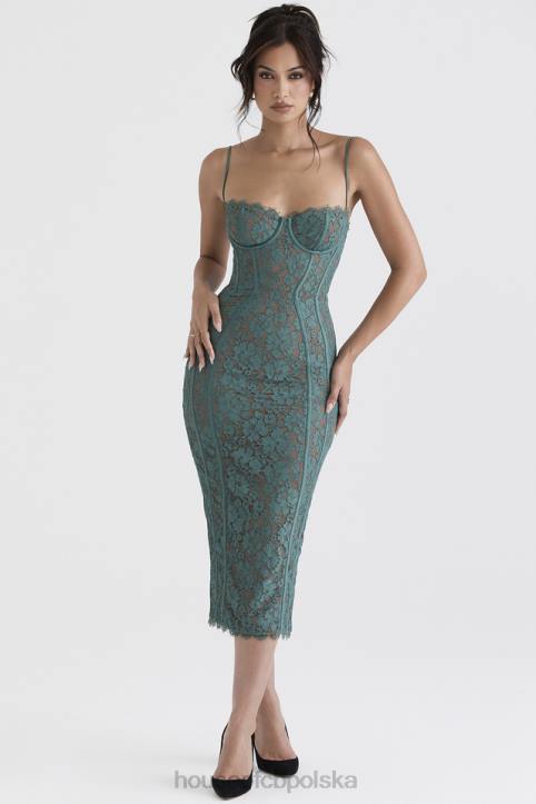 House of CB Midi Sukienka Koronkowa Joelle Forest Elegancja na Każdą Okazję - Image 13