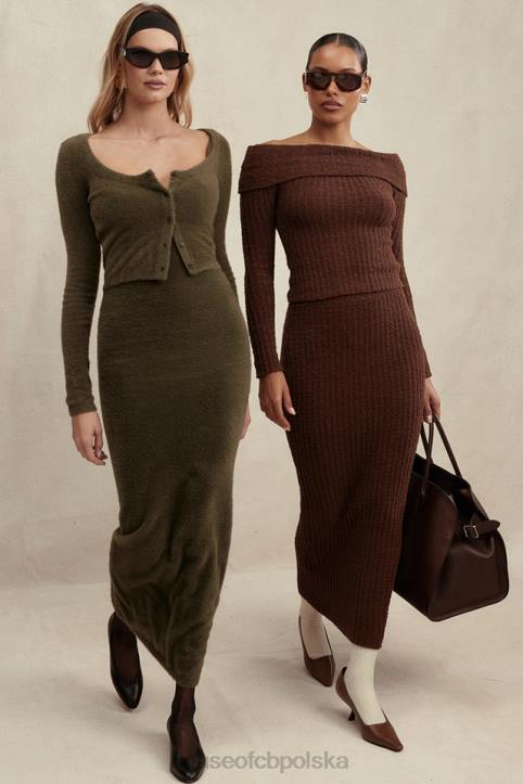 House of CB Miękki Puszysty Kardigan Gen Khaki Stylowy Komfort - Image 14