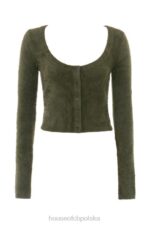 House of CB Miękki Puszysty Kardigan Gen Khaki Stylowy Komfort - Image 4