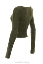 House of CB Miękki Puszysty Kardigan Gen Khaki Stylowy Komfort - Image 5