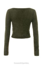 House of CB Miękki Puszysty Kardigan Gen Khaki Stylowy Komfort - Image 6