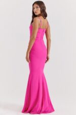 House of CB Milena Gorący Róż Gorsetowa Sukienka Maxi Modna Odzież - Image 9
