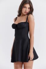 House of CB Mini Czarna Sukienka Gorsetowa Carlotta Modny Styl - Image 12