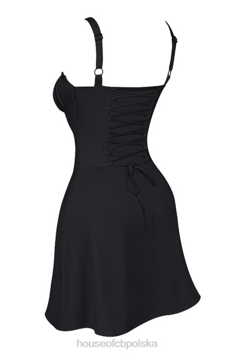 House of CB Mini Czarna Sukienka Gorsetowa Carlotta Modny Styl - Image 4