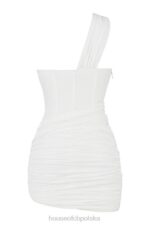 House of CB Mini Sukienka Biała z Wycięciem Clementine Modna Odzież Damska - Image 8