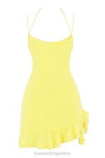 House of CB Mini Sukienka Falbany Jaskier Kolorowy Stylowy Look - Image 3