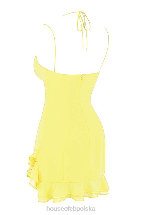 House of CB Mini Sukienka Falbany Jaskier Kolorowy Stylowy Look - Image 4