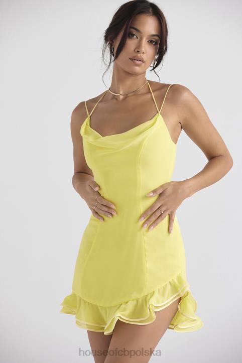House of CB Mini Sukienka Falbany Jaskier Kolorowy Stylowy Look - Image 6