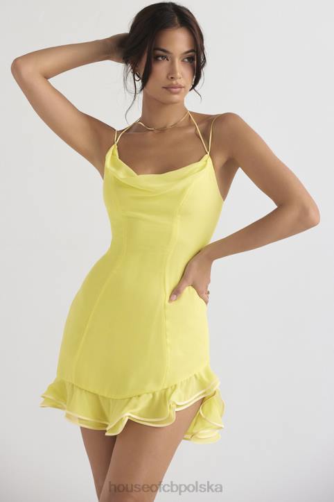 House of CB Mini Sukienka Falbany Jaskier Kolorowy Stylowy Look - Image 1