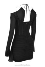 House of CB Mini Sukienka Gorset Jedwab Czarna Elegancja - Image 7