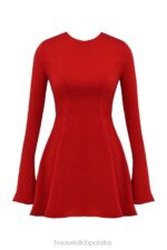 House of CB Mini Sukienka Sacha Czerwona Satynowa Stylowa Moda - Image 3